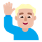 Man Raising Hand- Medium-Light Skin Tone emoji on Microsoft
